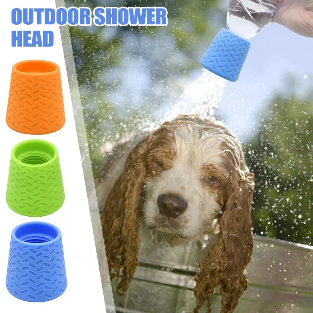 Universal Silicone Pet Shower Head Water Bottle Spray Nozzle Gentle Multi-Hole Sprinkler for Dog Cat Bathing Outdoor Paw