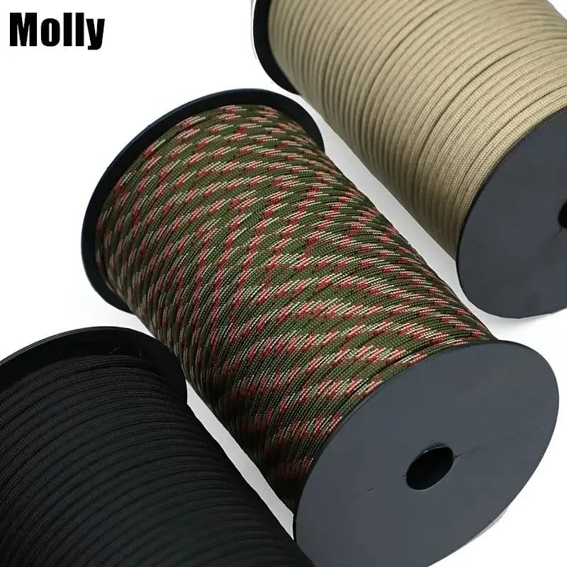 30/50/100M Roll of 9-Strand Rope 4Mm Suitable for Outdoor Camping, Tarps, Hiking, Camping Tents, Bracelets, and Lanyards