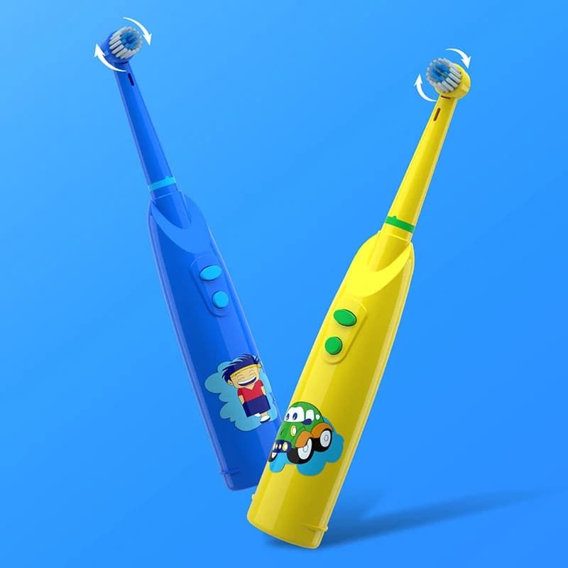 Children's Electric Toothbrush Rotating Sonic Toothbrush Battery Type IPX5 Waterproof Cartoon Kids Teeth whitening Soft bristles