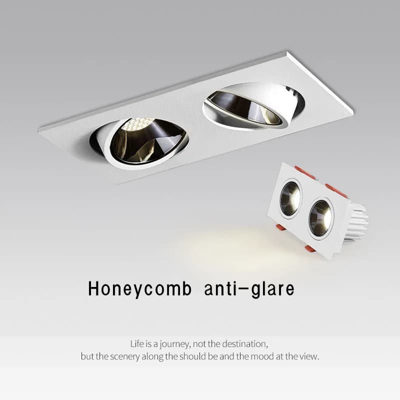 Faretto da soffitto antiriflesso quadrato a LED incorporato Faretto da soffitto singolo/doppio corridoio del soggiorno senza luce principale 24W7W per uso domestico
