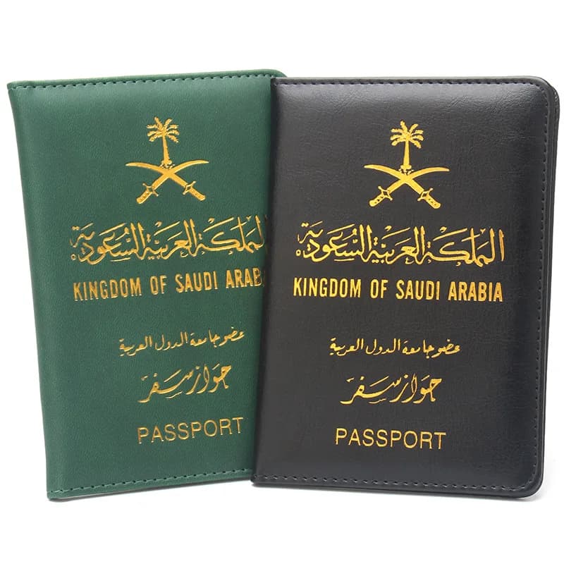 Custodia per passaporto verde Arabia Saudita per passaporti Portafoglio da viaggio sottile e leggero Porta documenti da viaggio