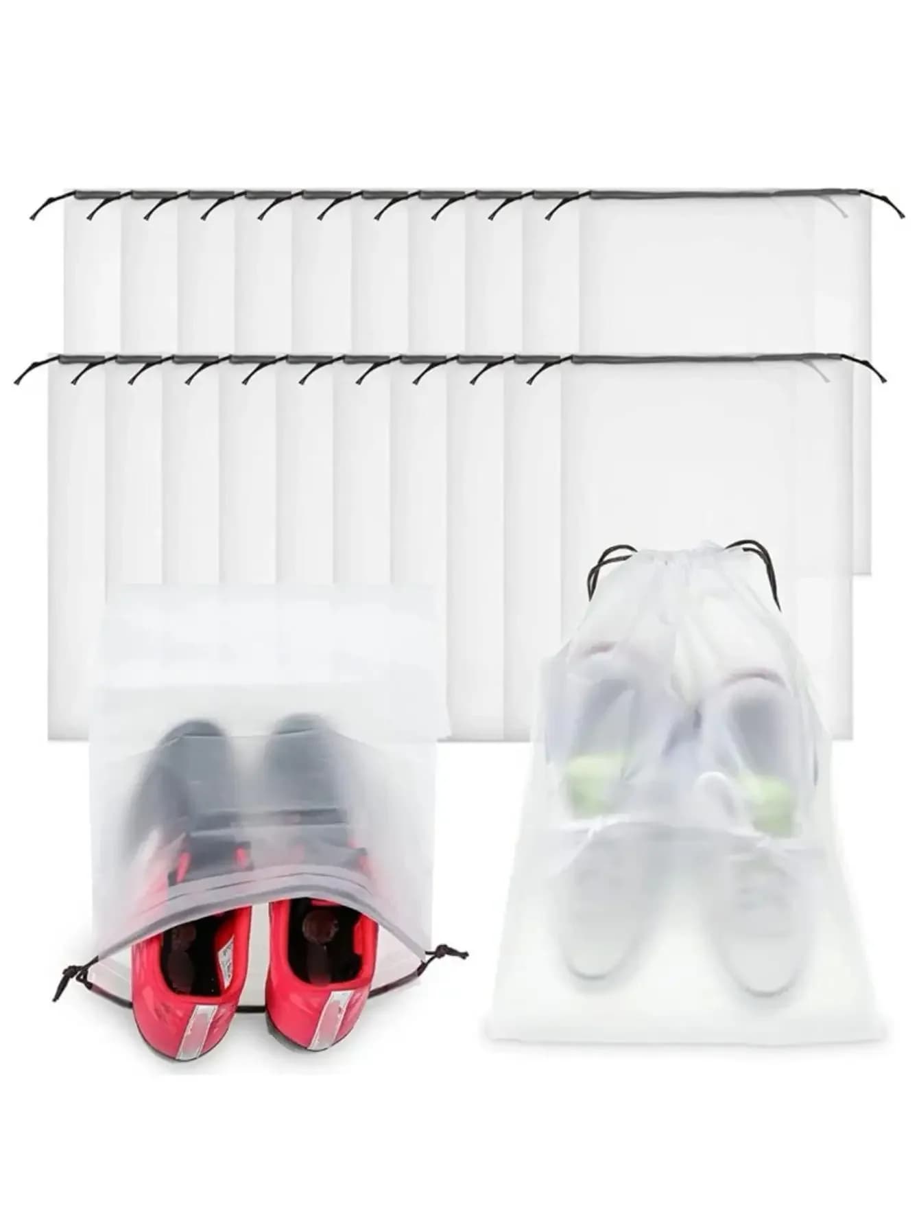3 sacchetti trasparenti in plastica per la conservazione delle scarpe, sacchetti portatili da viaggio per scarpe, sacchetti impermeabili per scarpe, organizer per scarpe con coulisse, unisex.