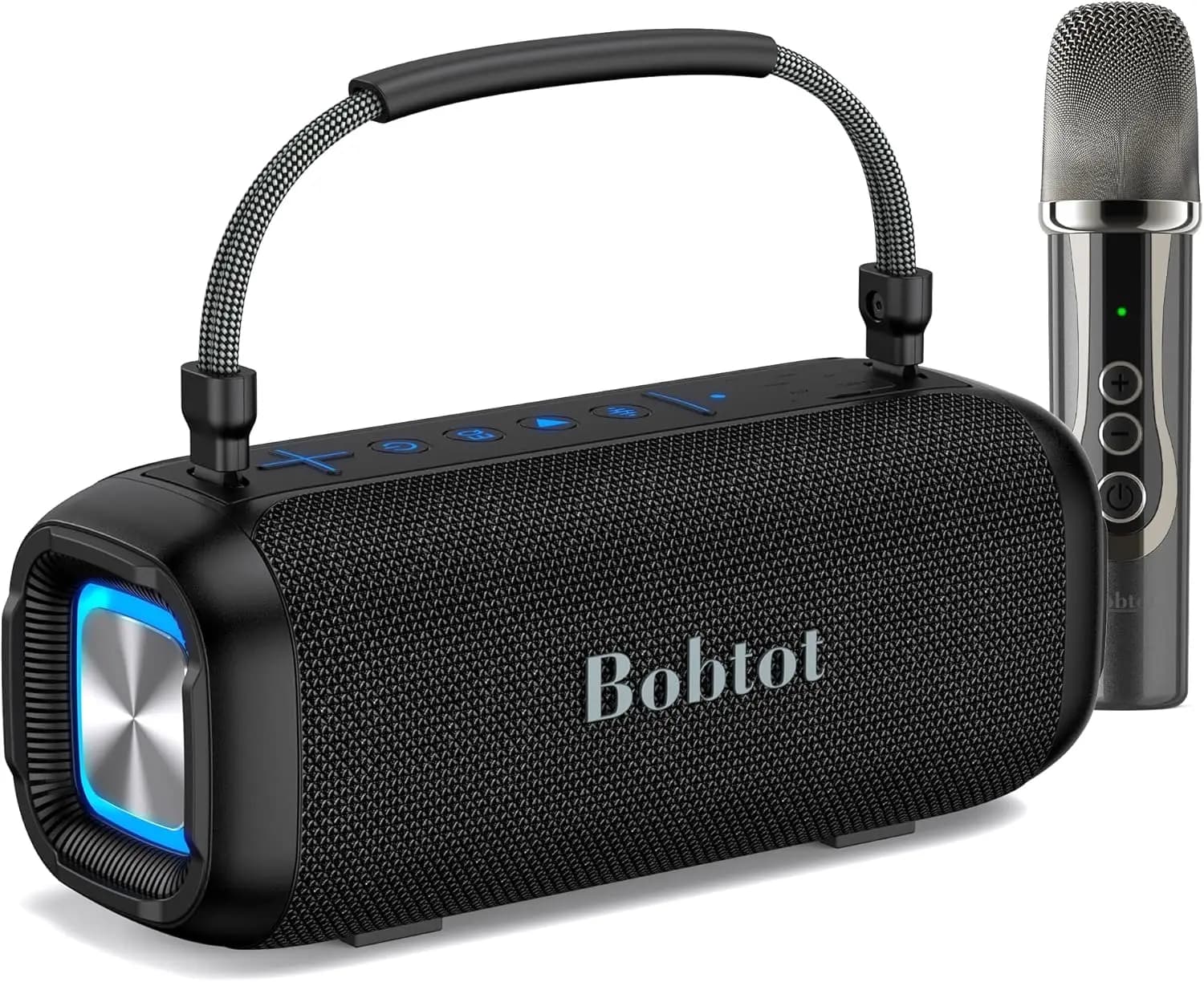 Macchina per Karaoke Portatile con Altoparlante Bluetooth, Microfono, Tre Livelli di Eco, Modalità Interno/Esterno, Impermeabile IPX6, BT 5.3