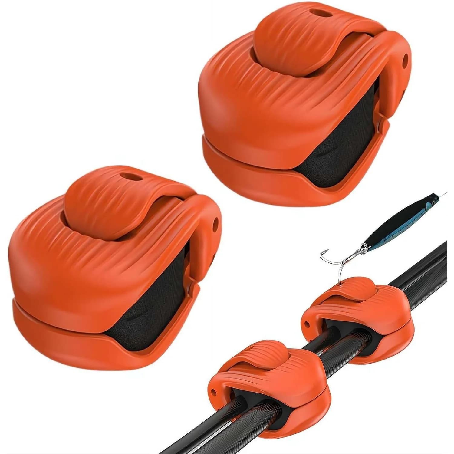 Portacanna da Pesca Multifunzionale, 2 Pezzi, Clip Antiscivolo Portatili, Morsetto Fisso e Supporto per Varie Dimensioni di Canna