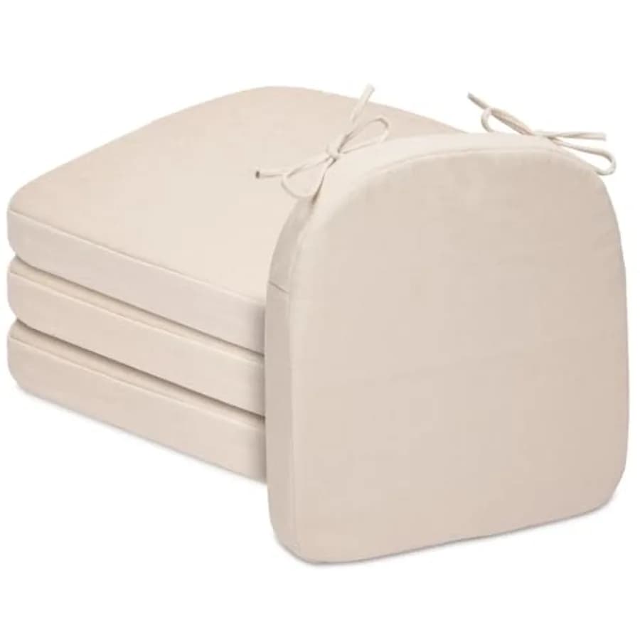 Cuscini per Sedie da Pranzo a Forma di D, Antiscivolo, con Rivestimenti Rimovibili e Lavabili e Lacci, Imbottiture per Sedie da Cucina