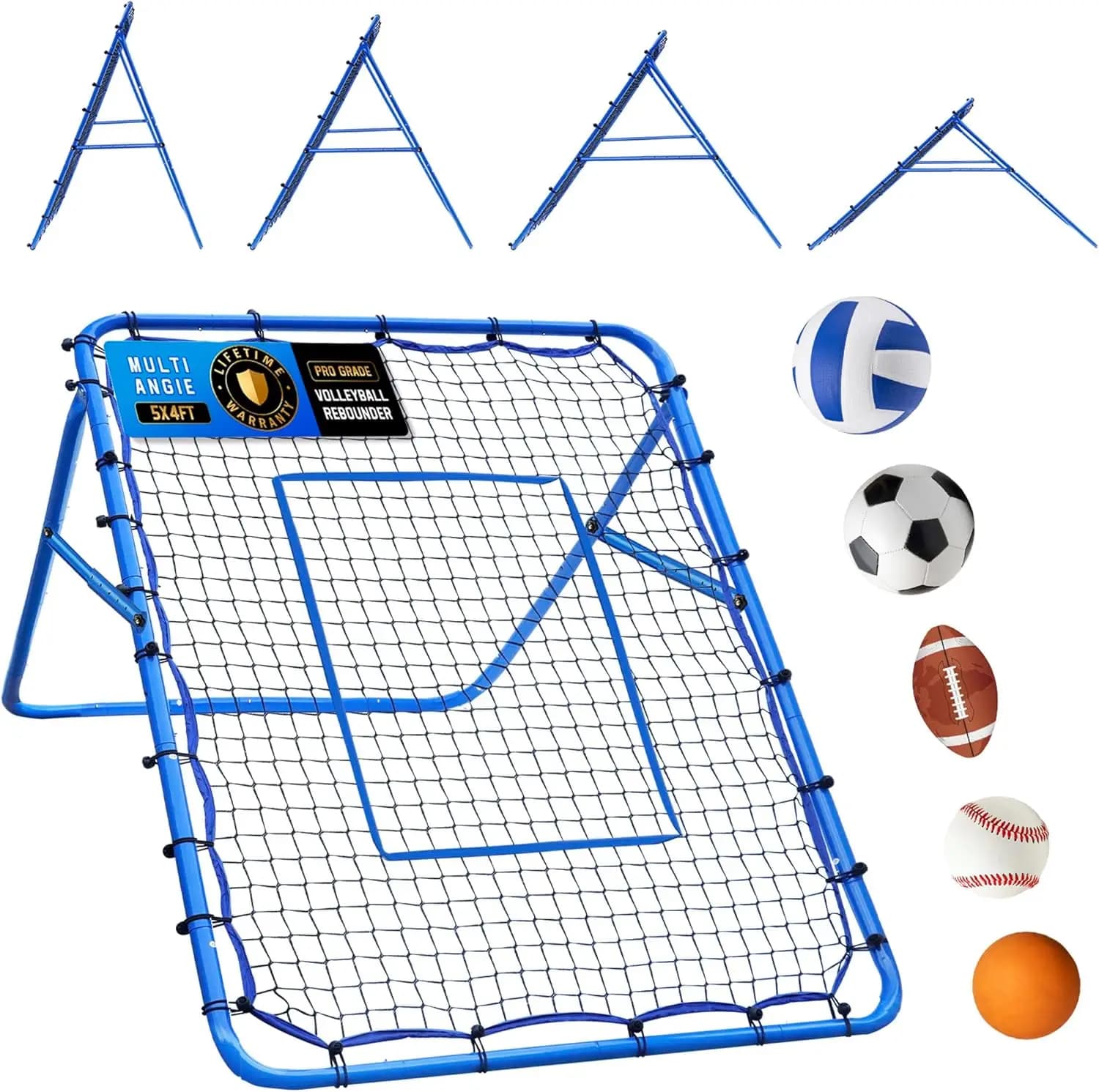 Rete Rimbalzante Regolabile per Pallavolo, Baseball e Softball per Allenamento Indoor e Outdoor