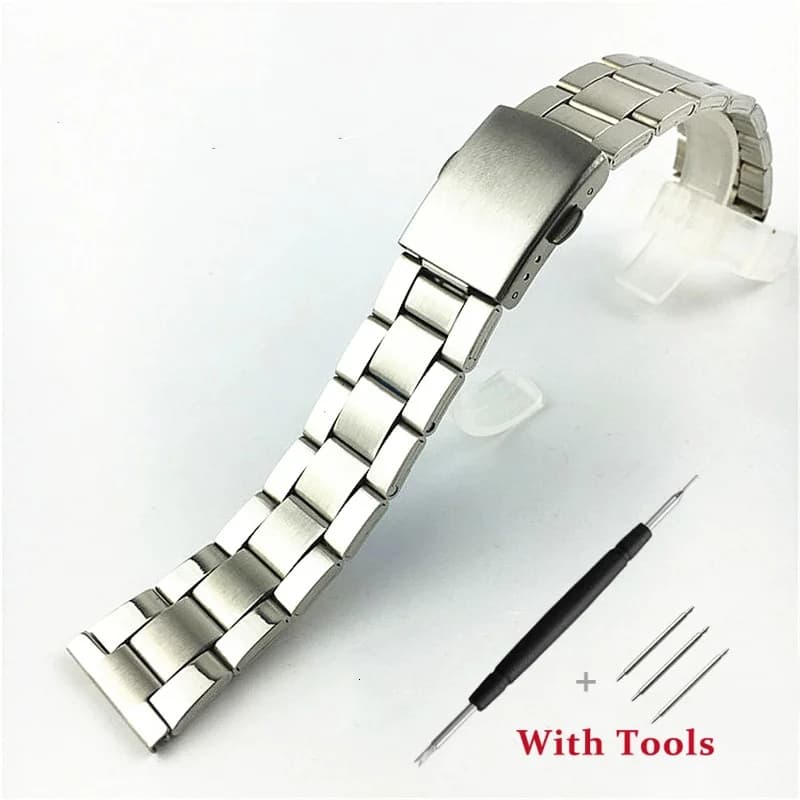 18mm 20mm 22mm 304L cinturino per orologio in acciaio inossidabile cinturino con fibbia per orologio pieghevole per accessori per bracciale orologio impermeabile universale