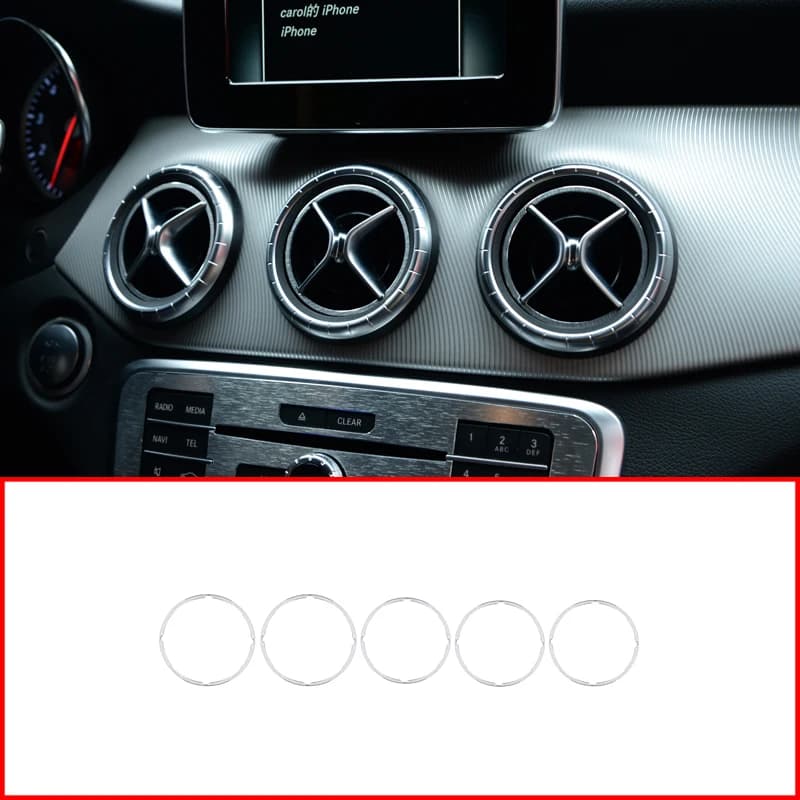 Auto in lega di alluminio Lato Anteriore Aria Condizionata Vent Anello di Uscita Trim Per Benz CLA GLA AB Classe W176 W246 GLA200 260 A180