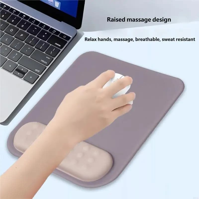 Tappetino per mouse con base in silicone antiscivolo con supporto per polso in schiuma memoria spessa per uso quotidiano 896C