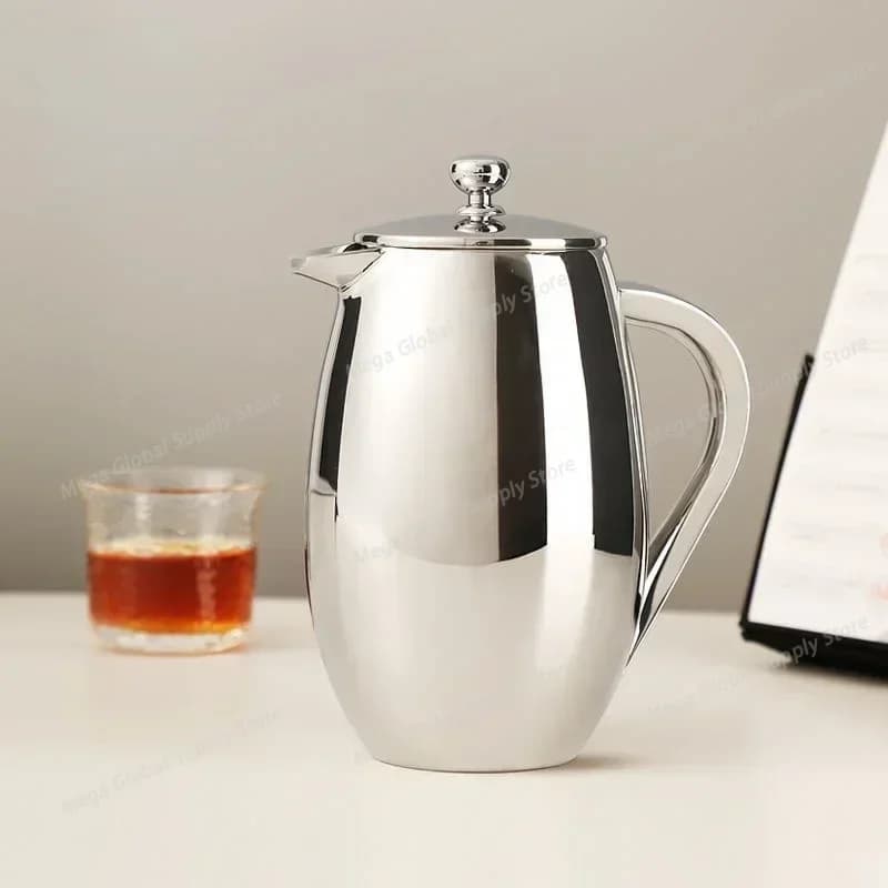 French press pot stainless steel coffee pot home French tea maker coffee filter cup hand pot 350ml