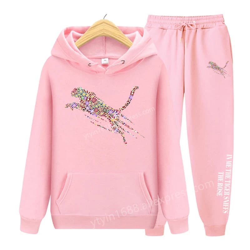Tuta da donna Felpe estetiche Pantaloni sportivi Abito a due pezzi 2025 Nuovo pile oversize Designer Streetwear Set con cappuccio da donna