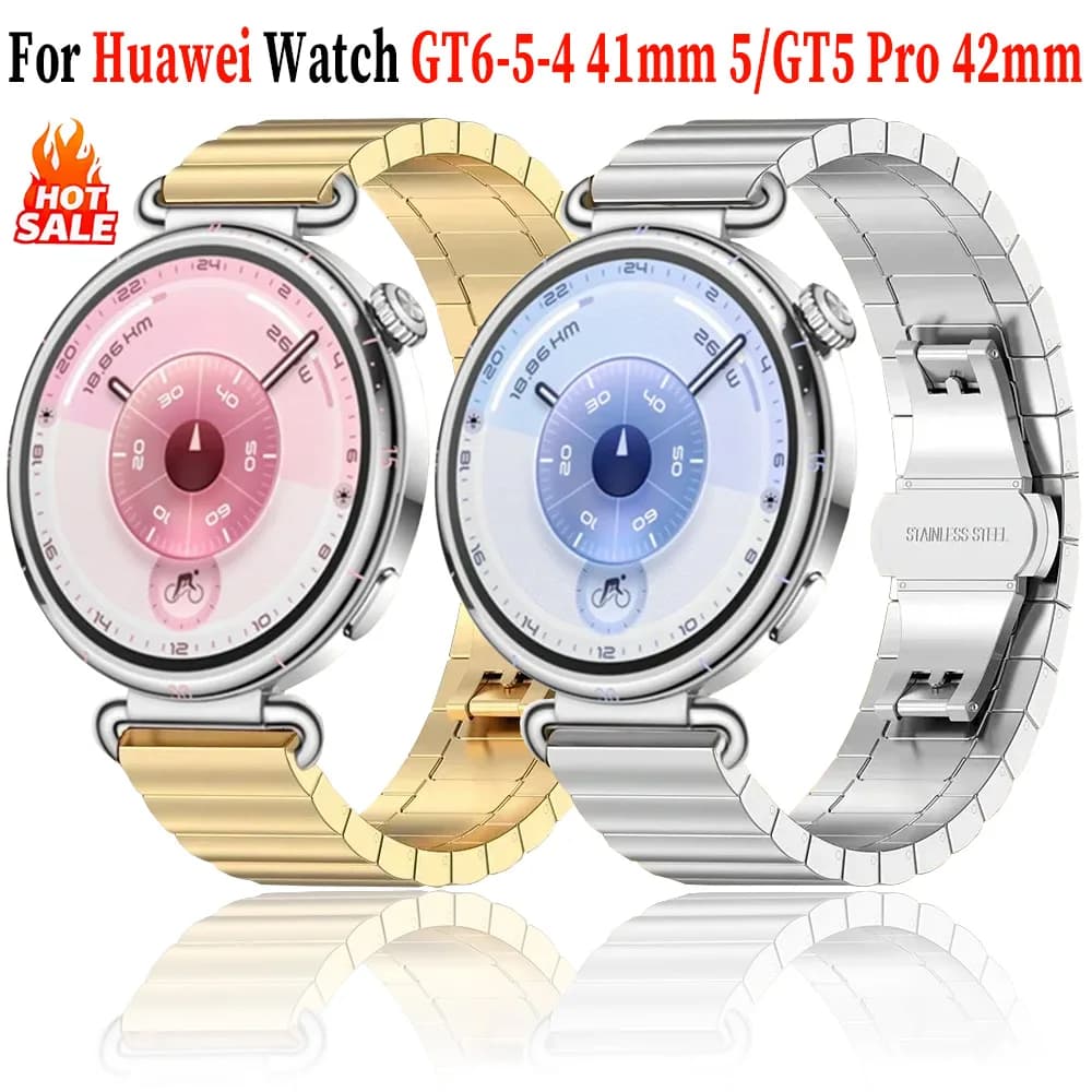 18mm Metal Stainless Steel Strap for Huawei Watch GT6-5-4 41mm 5/GT5 Pro 42mm Women Comfortable Wristband Xiaomi Watch S4 41mm