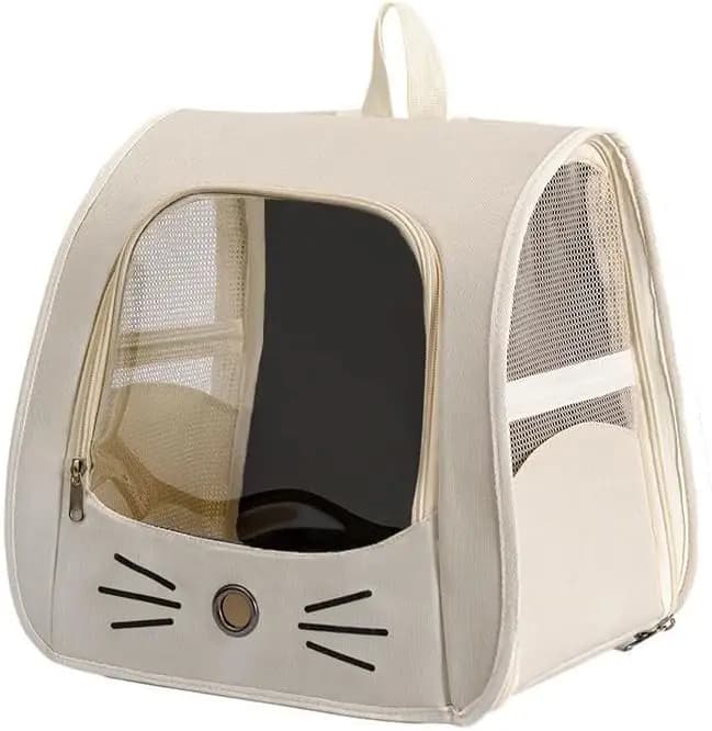 Borsa a Tracolla per Gatti, Trasportino Trasparente Portatile, Borsa Pieghevole Morbida per Gattini