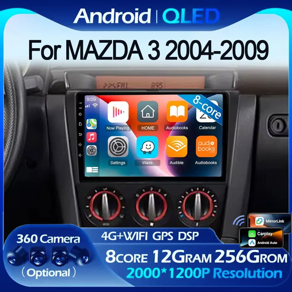 Car Radio Android16 Wireless Carplay For Mazda 3 2004 2005 2006 2007 2008 2009 With Multimedia Player Stereo GPS No 2Din DVD