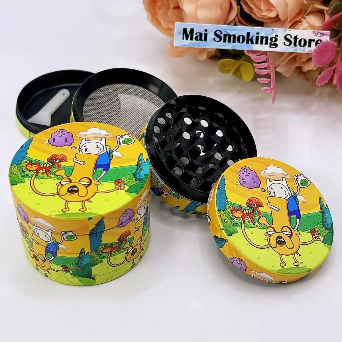 2 pollici carino smerigliatrice per erbe metallo 4 strati manuale spezie mortaio pestello sale pepe mulino erba grezza tabacco smerigliatrice fumo sigaretta strumento