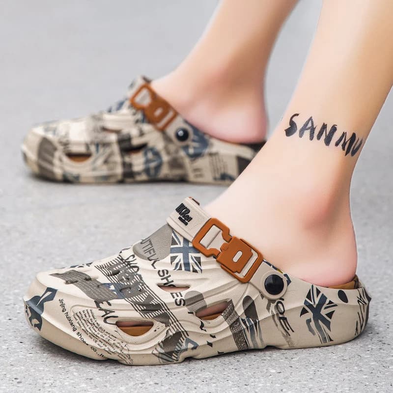 Men's Summer Outdoor Sporty Thick-Heeled Sandals Men Clogs Luxury Design Summer Shoes Men's Summer Outdoor Sporty