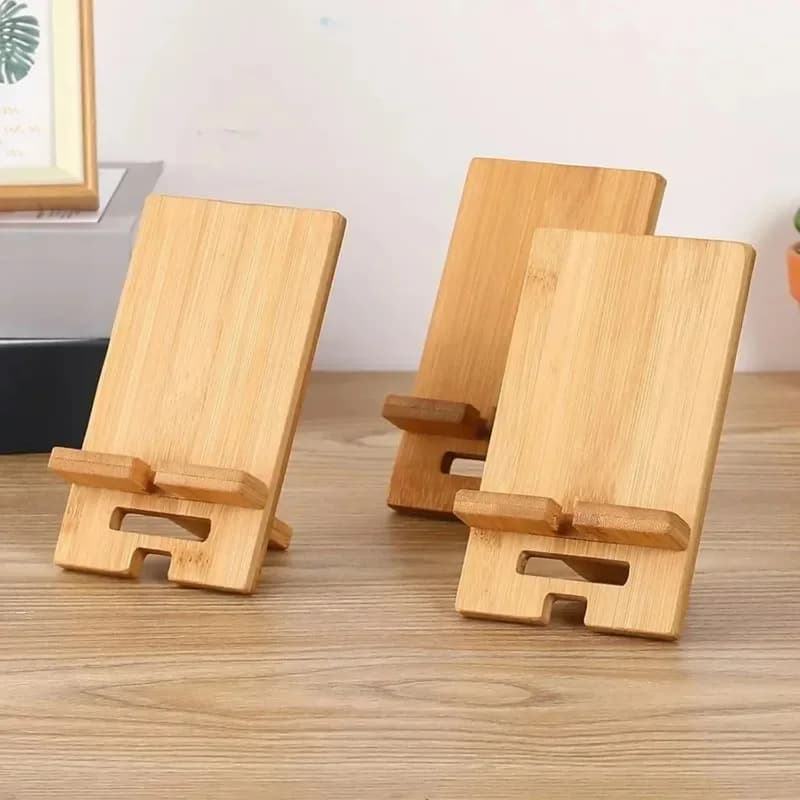 Desktop Bamboo Phone Holder Practical Wooden Smartphone Charging Stand Environment Protection Creative Lazy Multi-functional