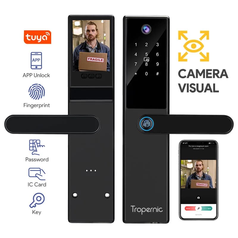 Serrature Elettroniche Smart per Esterni con Stile Competitivo, Biometriche, RFID, Wi-Fi e Telecamera
