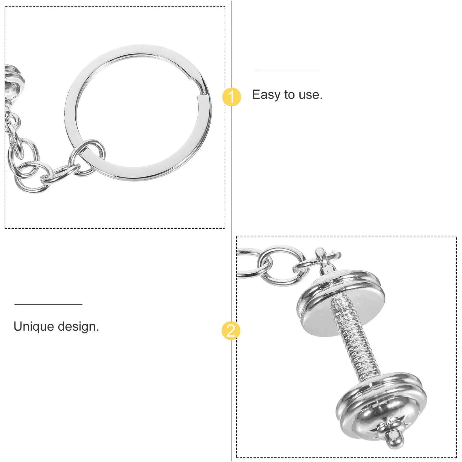 Keyring with Handlebar Shape Pendant in Zinc Alloy, Graffi Resistant, Ideal as a Fitness Gift