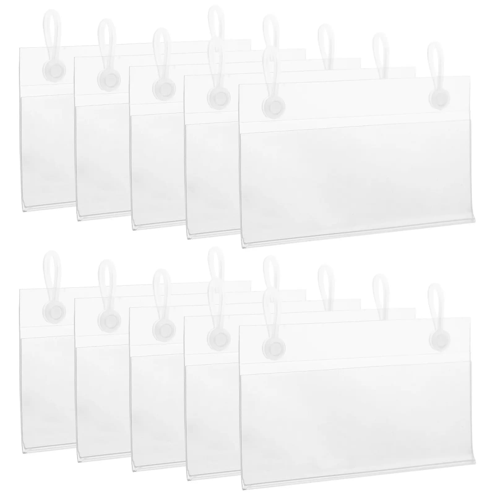 50 Pezzi Portaetichette in PVC Resistente, Espositore Trasparente per Prezzi, Supporto per Etichette su Scaffali in Rete, Scaffali di Negozi e Supermercati