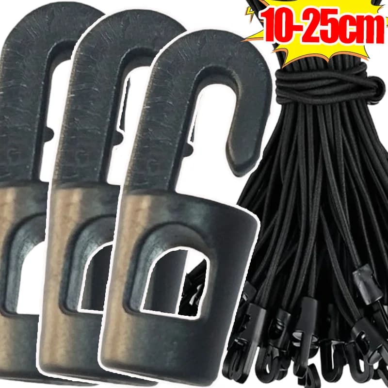Corda Elastica Antiurto in Nylon Resistente per Campeggio, Escursionismo, Bastone da Trekking, Torcia, Bottiglia d'Acqua, Porta Mappa, Attrezzatura Outdoor