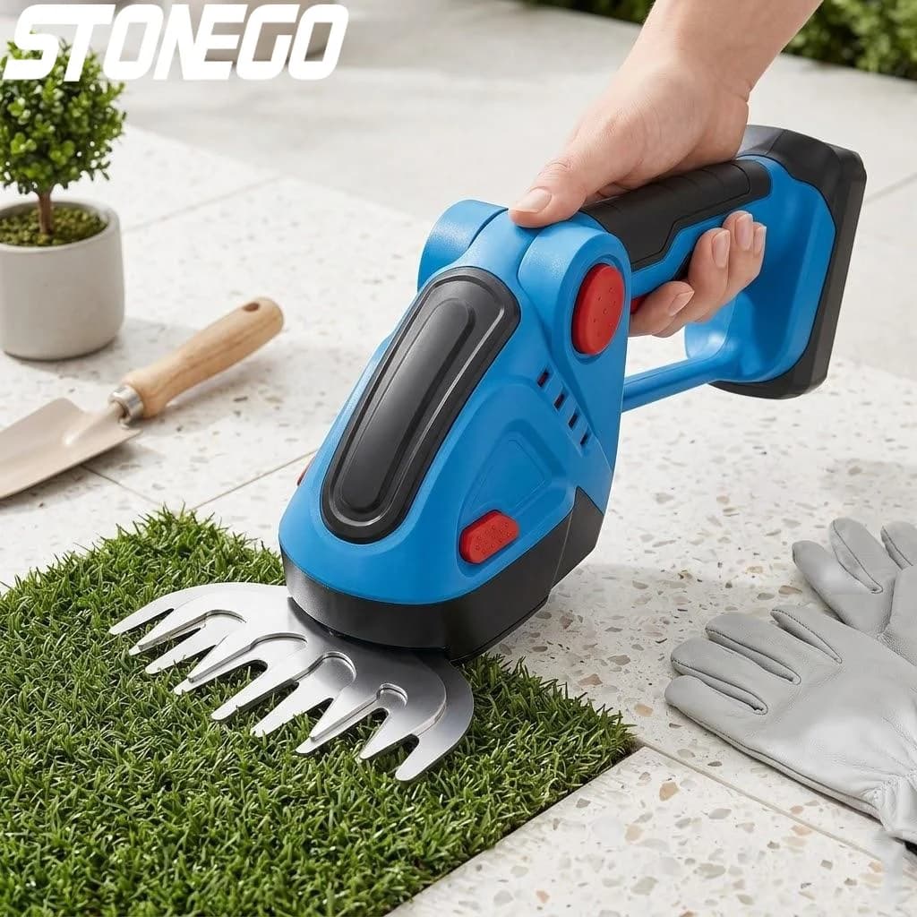 24V Cordless Lawn Trimmer 2in1 Handheld Mower Pruning Shears Garden Tool Easy Shrub Maintenance