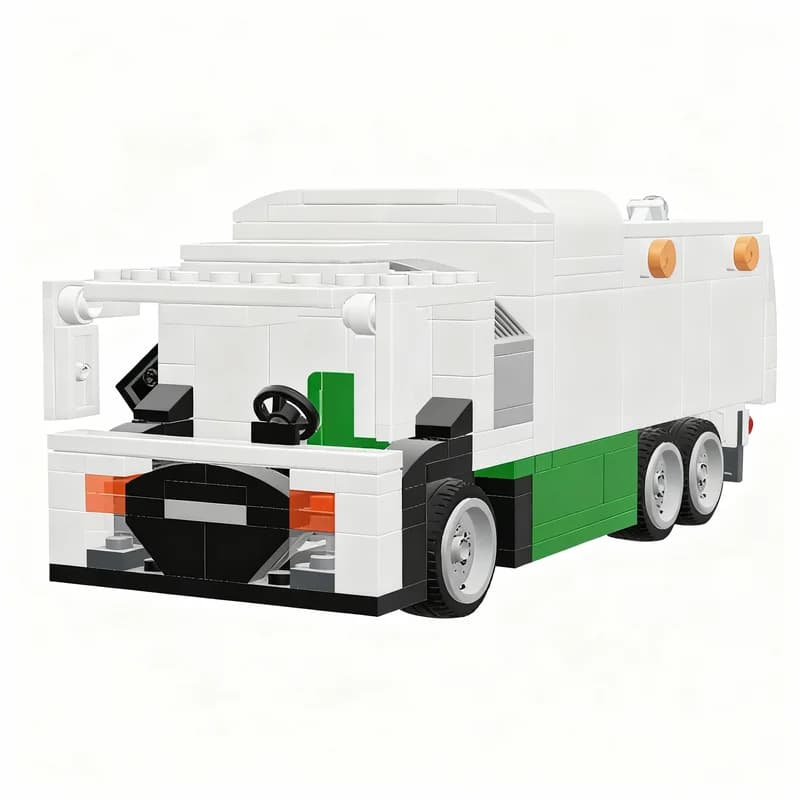 Set di Costruzioni MOC da 272 Pezzi, Camion della Spazzatura Mack Lr, Modello City Champions, Giocattolo Creativo Fai-da-Te, Regalo di Natale