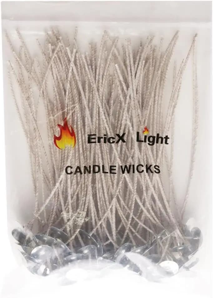 Set di 100 Stoppini per Candele in Cera di Soia da 8 Pollici, con Anima Intrecciata in Cotone e Carta per la Realizzazione di Candele