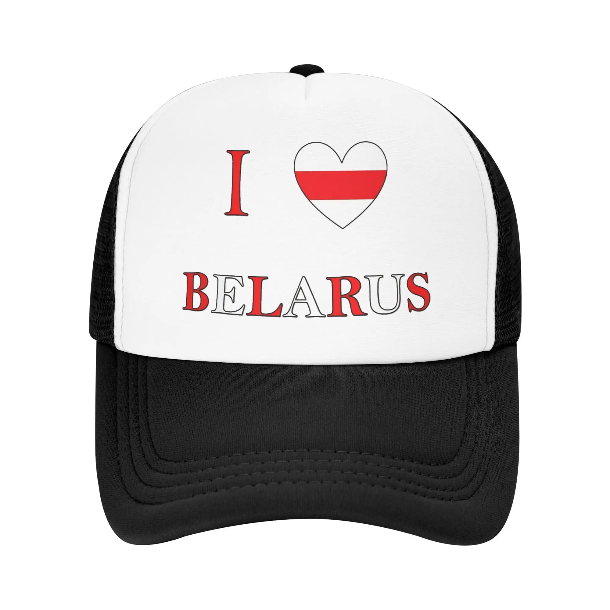 Summer Mesh Sun Hats I Love Belarus Spring Baseball Cap Trucker Hat Female Male Custom Logo Tennis Skate Baseball Caps