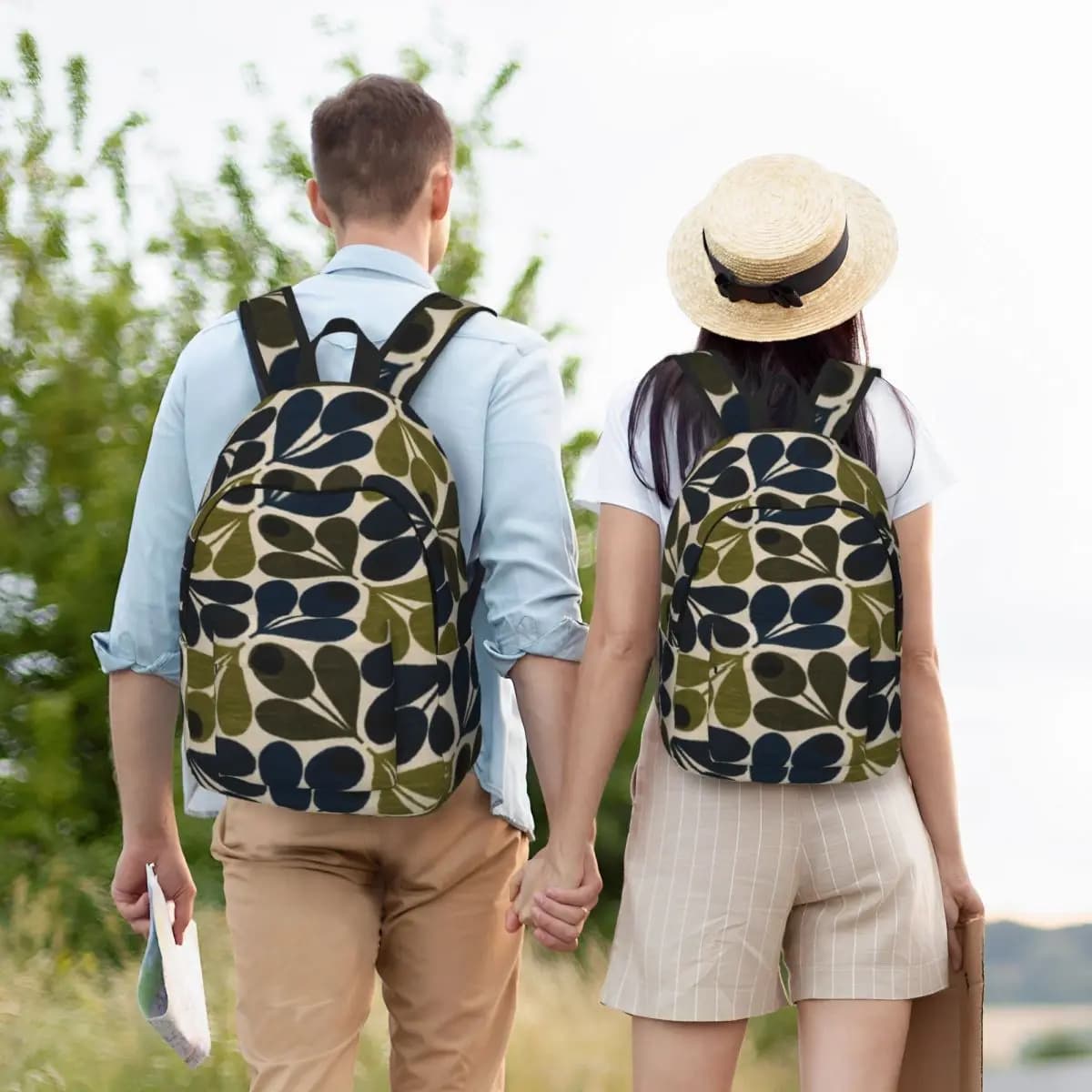 Ghianda astratta - Zaino design Orla Kiely Studente Ragazzi Ragazze BookBag Borsa da scuola per bambini Borse a tracolla per laptop per uomo Donna