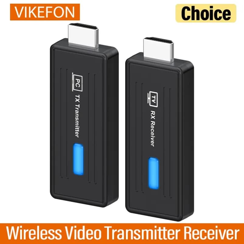 Wireless Video Receiver 50M, Extender HDMI-Compatible, Display Adapter, Screen Mirroring Cable for Camera