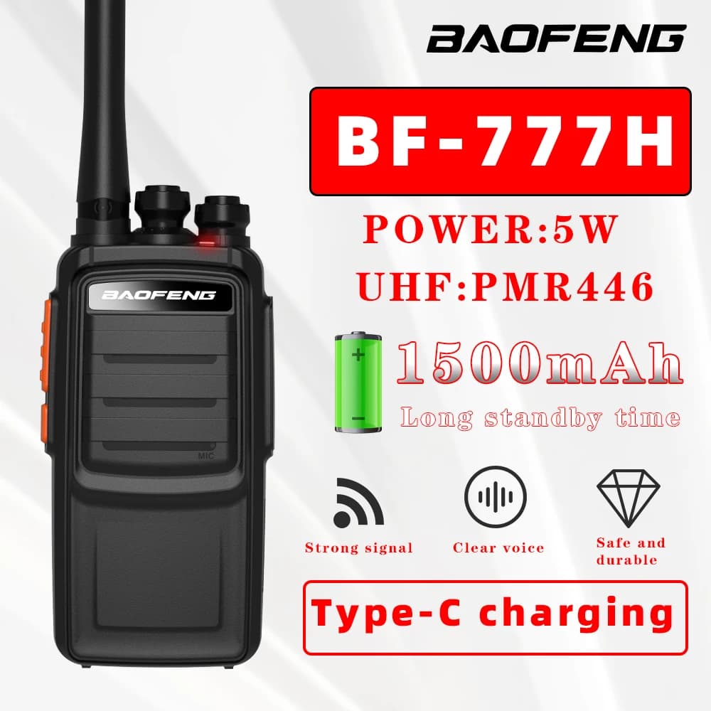 2PCS Baofeng Walkie Talkie BF-777H 16CH Raggio professionale 3-5 km Radio bidirezionale PMR446MHz Ricevitore wireless portatile a lungo raggio