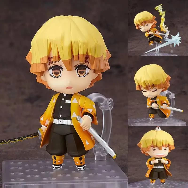 Action Figure Anime Demon Slayer Q-Version da 10 cm, con Viso Sostituibile, Sorpresa, Squisita, Kawaii, Decorazione da Scrivania, Giocattolo Regalo per i Fan