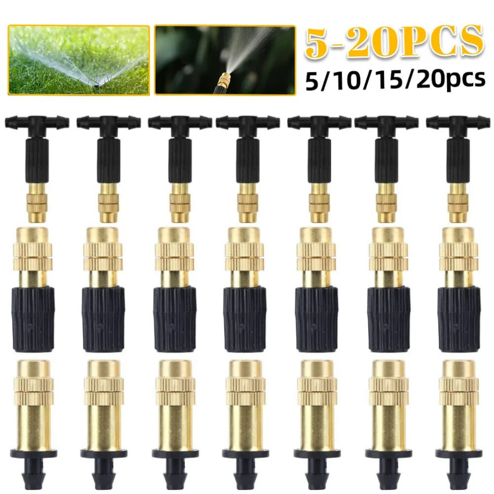50-10 pcs Outdoor Nebulization Cooling System Garden Irrigation 1/4'''' Brass Atomizers Brass Pipe 4/7mm for greenhouse patio