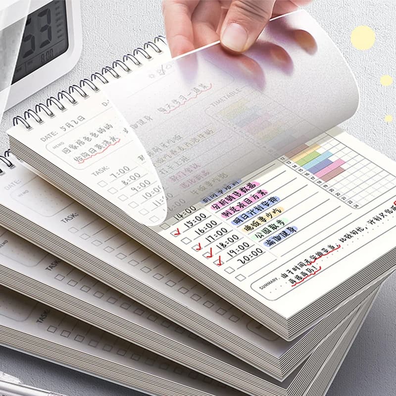 Agenda a spirale portatile, 80 fogli, agenda giornaliera spessa, blocco note per appuntamenti, pratico materiale scolastico per ufficio, per studenti