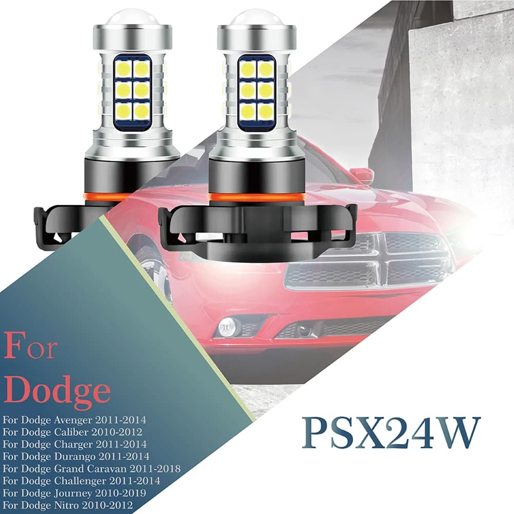2 Pz/set Auto LED Fendinebbia For Dodge Avenger Calibre Durango Travel Charger For Nitro Grand Caravan Challenger PSX24W 2504