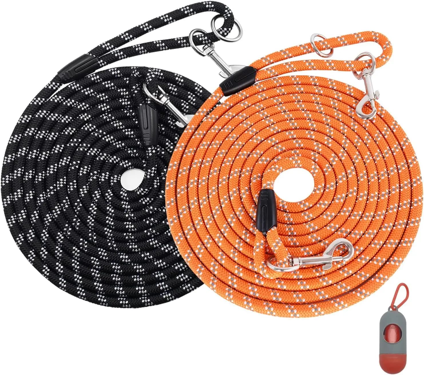 50FT Long Dog Training Leash 2-Pack, Reflective for Night Safety, Heavy Duty for Medium Large Dogs