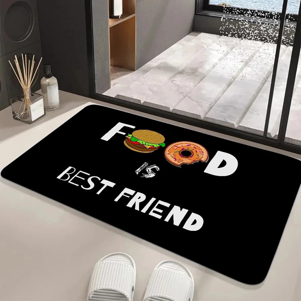 Tappeto per corridoio con testo divertente Benvenuto Amici Soggiorno Sala da pranzo Ingresso Tappetino per porta antiscivolo Tappeto decorativo per fango diatomea per la casa