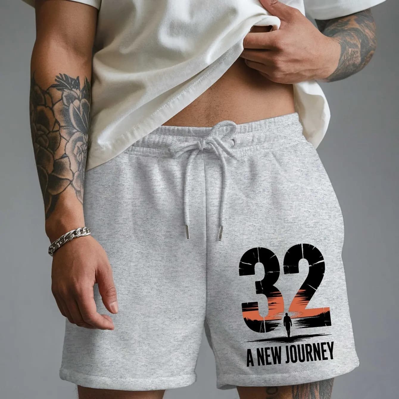 32 New Journey, size 32, white design with black letters and numbers