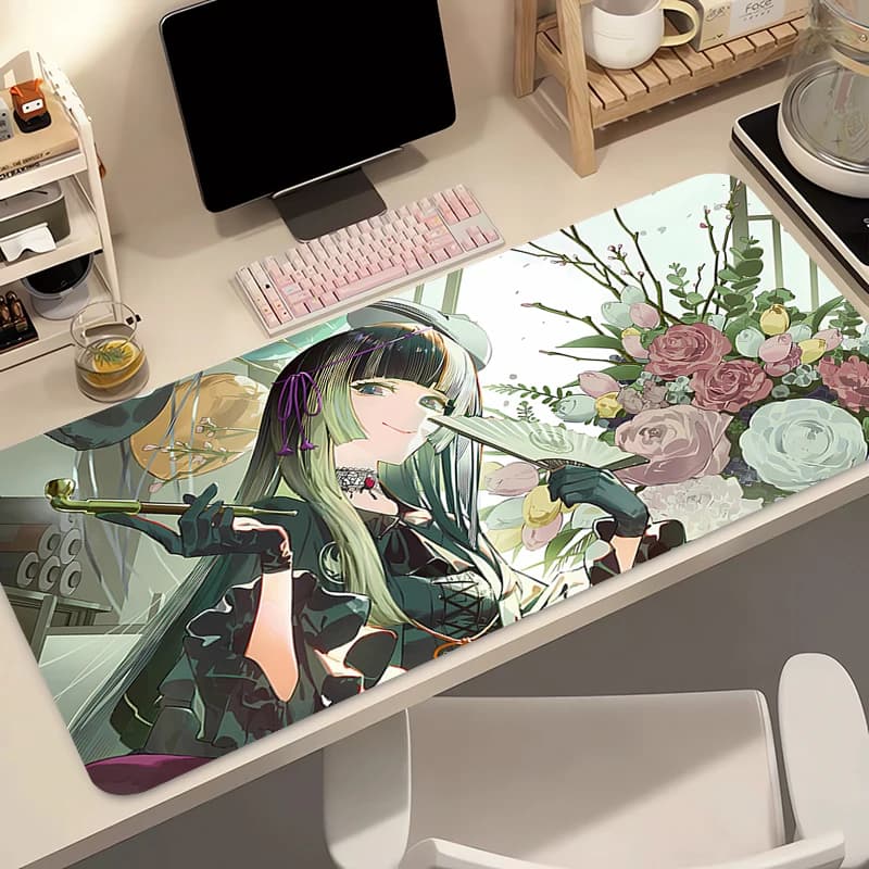 Tappetino per Mouse da Gaming XXL Anime Idol Girl, Bordo Cucito in Gomma Antiscivolo, Grande Tappetino da Scrivania HD per Gamer PC ed Esports, Accessorio Kawaii