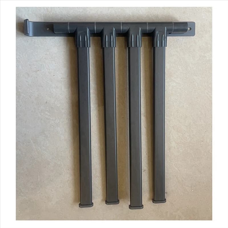 AB06 Portasciugamani girevole, portasciugamani nero a parete con portasciugamani a 4 bracci, portasciugamani antiruggine per bagno 180 ° Rotazione