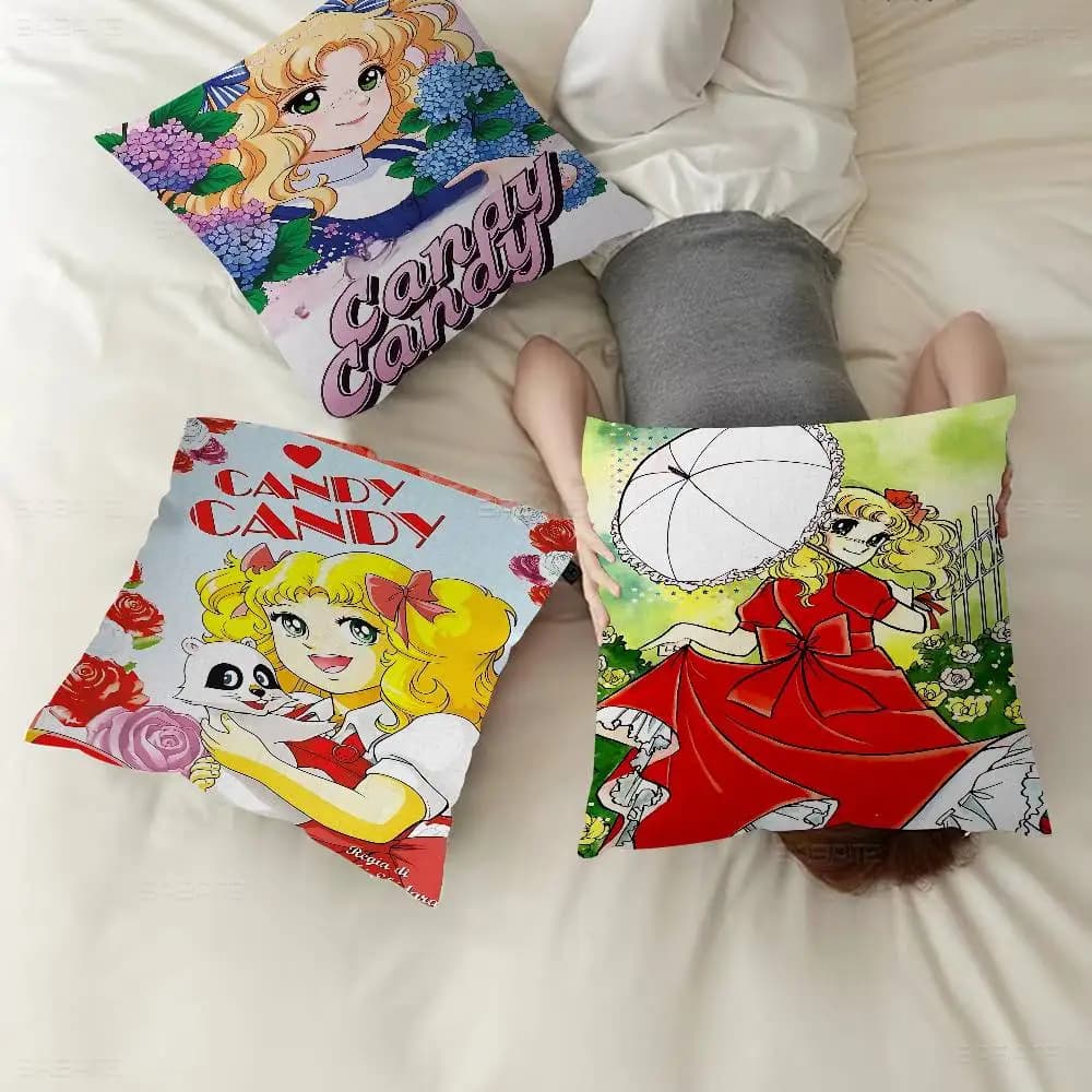 Cuscino decorativo Candy Candy Anime, regalo per casa, ufficio, camera da letto, divano, auto, 45x45
