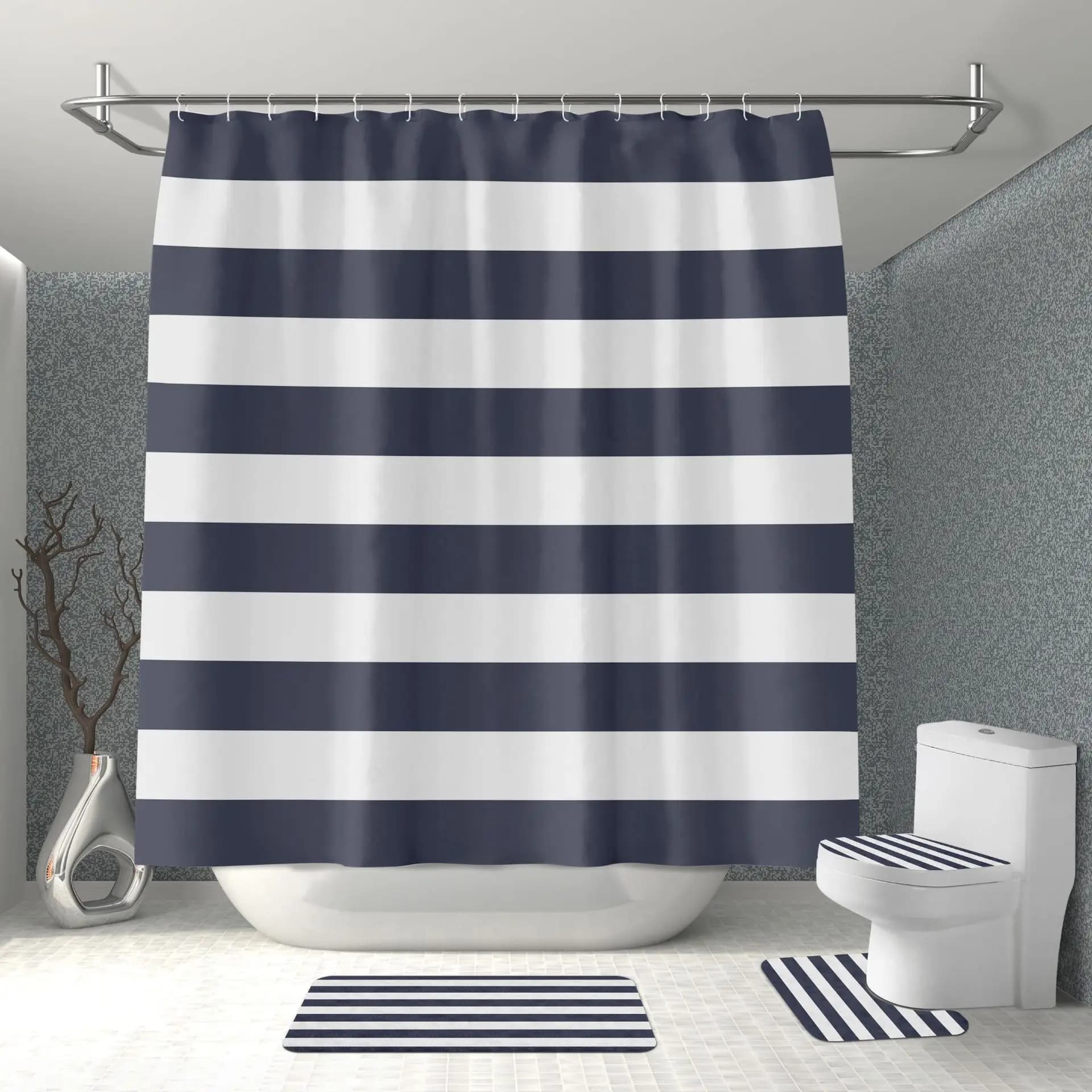 Tenda da doccia per pianoforte impermeabile per uso domestico per bagno Tenda da bagno durevole a prova di muffa Tende da bagno geometriche Decorazioni per la casa