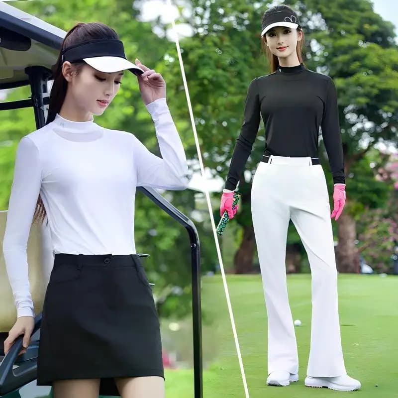 Pgm Abbigliamento sportivo da golf da donna Ice Silk Cool Top a maniche lunghe da donna Top estivo con protezione solare traforato Camicie sportive anti-UV S-XXL