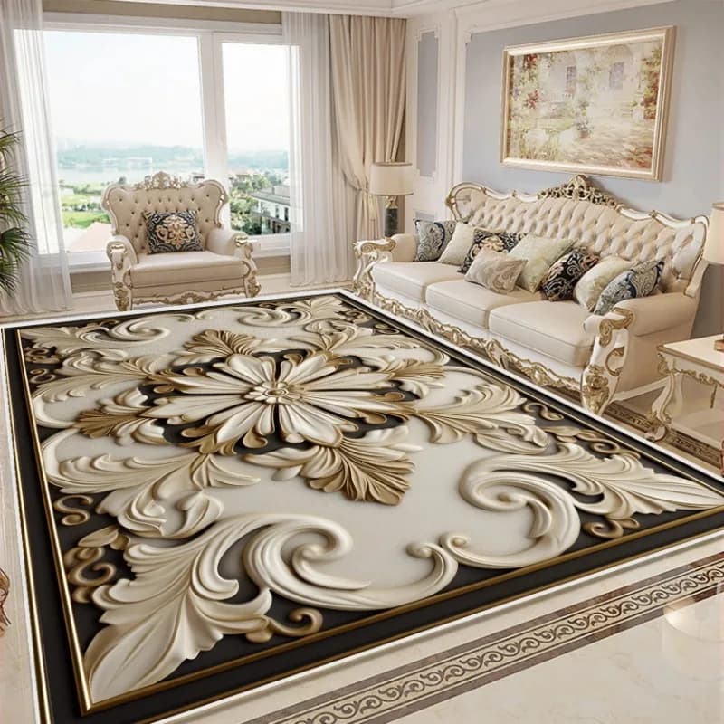 Tappeto floreale 3D per la decorazione della casa della camera da letto ampia Area soggiorno tappeto morbido cucina antiscivolo Lounge bagno corridoio Mat decorare