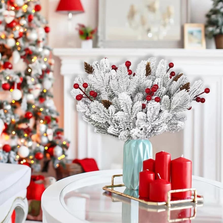 10/20Pcs Artificial Plants Pine Needle Christmas Tree Home Room Decora Arrangemrnt Outdoor Garden Wedding Bridal Diy Gifts Box