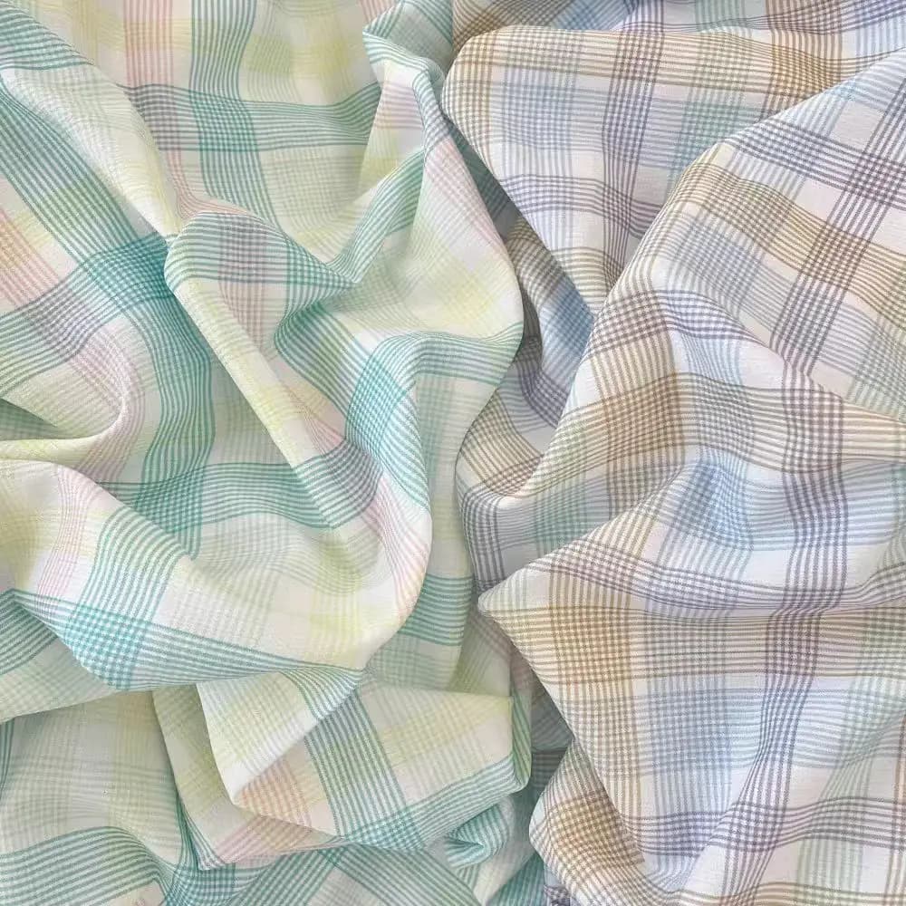 150x50 cm Nuovo Stile Piccolo Fresco Grande Griglia A Strisce Contrasto Tessuto Abbigliamento Tovaglia Cuscino Camicia Fatta A Mano FAI DA TE Panno Da Cucire