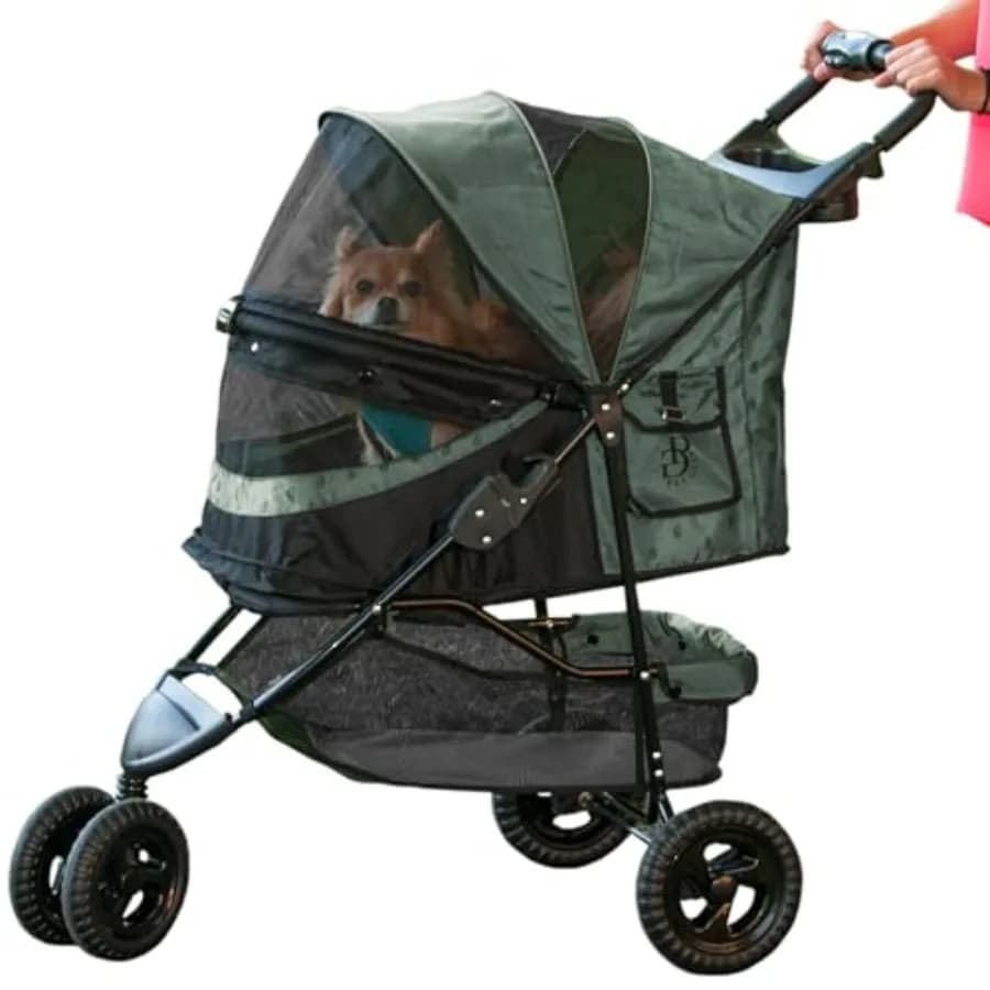 Pet Gear No-Zip Special Edition 3 Wheel Pet Stroller for Cats/Dogs, Zipperless Entry, Easy One-Hand Fold, Removable Liner, Cup