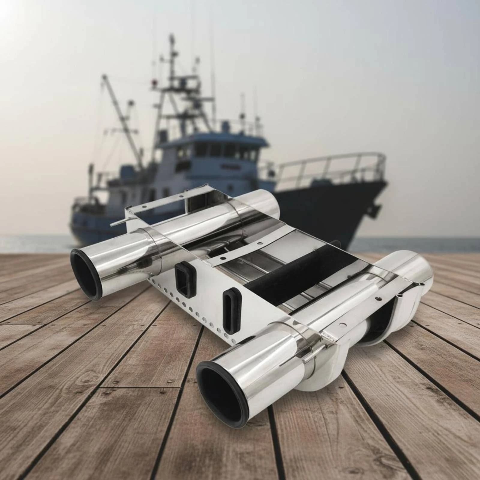 Portacanna da Pesca per Barca, Resistente alla Corrosione, Supporto Doppio per Canna, Portacanna Fisso Antiruggine per Yacht