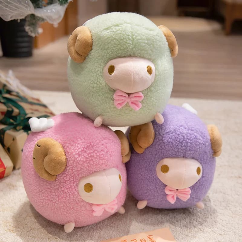 25CM Kawaii Cartoon Anime Cute Lamb Animal Toys Lovely Cotton Sheep Plush Doll Children's Handmade Dolls Holiday Gifts